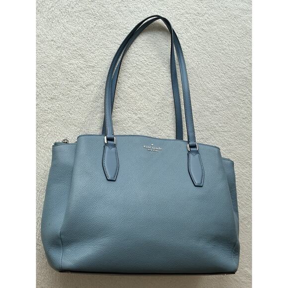 Kate Spade Triple Compartment Tote Monet Blue Pebble Large Bag - Picture 10 of 16